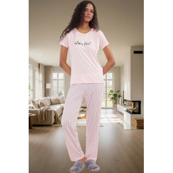 Rahat Kesim 2li Pijama Takımı Örme Kumaş Çizgili Desen Seçkin Malzeme Premium Kalite