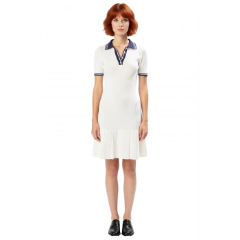 Rahat Triko Mini Elbise Polo Yaka Kısa Kol Bodycon Kaliteli İşçilik Seçkin Malzeme