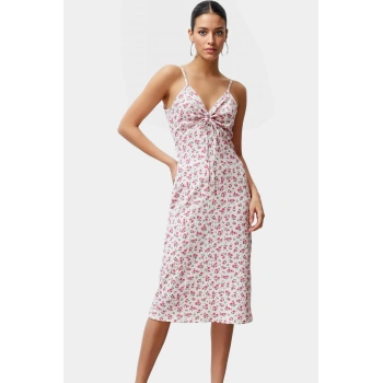 Rahat ve Şık Bürümcük Dokuma Örme Elbise Polyester Karışımlı Midi Boy A Line Premium Kalite