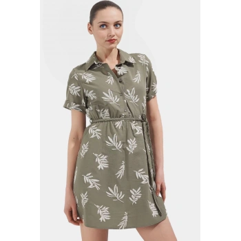 Rahat ve Şık Mini Elbise Çiçek Desenli Dokuma Kumaş Günlük Kullanım Yüksek Kalite