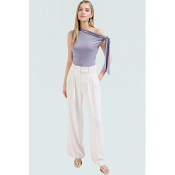 Rahat ve Şık Örme Bluz Regular Boy Fitted Kalıp Polyester Elastan Karışımı Özel Tasarım