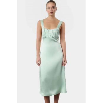 Rahat ve Şık Saten Midi Elbise Günlük Özel Günler İçin İdeal Profesyonel Görünüm Modern Stil