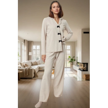 Rahat ve Şık Waffle Pijama Takımı Kış Mevsimi İçin İdeal Modern Stil Konforlu Kesim
