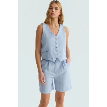 Rahat ve Şık Yazlık İkili Takım Viskon Süprem Yelek Şort Trend Tasarım Seçkin Malzeme Modern Stil