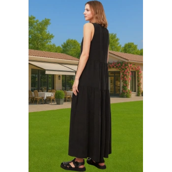 Rahat Viskoz Dokuma Maxi Elbise Günlük Kullanım İçin İdeal Tasarım Şık Görünüm Günlük Kullanım İçin