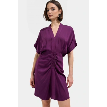 Rahat Viskoz Mini Elbise A Line Yazlık Dokuma Kumaş Kaliteli İşçilik Günlük Kullanım İçin