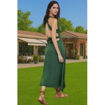 Rahat Viskoz Örme Midi Elbise Yazlık Plaj Bodycon Özenle Seçilmiş Rahat Ve Şık Seçkin Malzeme