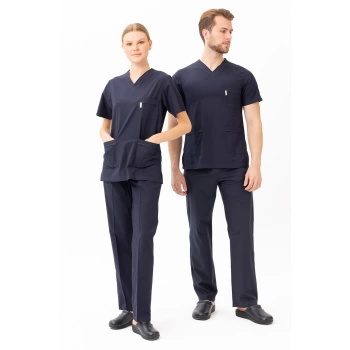 Santolina V Yaka Üniforma - Doktor, Hemşire, Sağlık Çalışanları İçin Rahat Ve Dayanıklı Scrubs