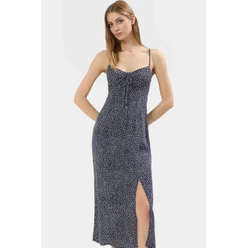 Şık Çiçekli Viskoz Midi Elbise A line Kesimle Rahatlık ve Stil Rahat Yüksek Kalite