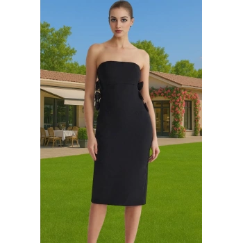 Şık Fiyonklu Midi Boy Abiye Elbise Konforlu Kesim Profesyonel Görünüm Premium Kalite Özenle Seçilmiş