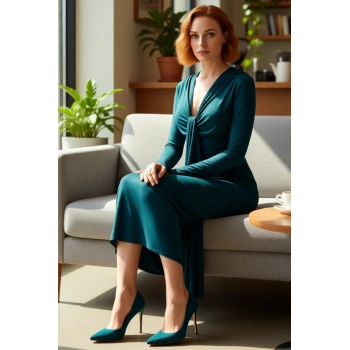 Şık Gece Davetleri İçin Kadın Bodycon Uzun Kollu V Yaka Düz Maxi Elbise Modern Tasarım Kaliteli