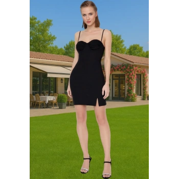 Şık Kadın Astarlı Bodycon Elbise Finike Dokuma Mini Zarifane Tasarım Premium Kalite Yüksek Kalite