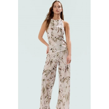 Şık Kadın Kolsuz Örme Etek Üst Takım Geniş Paça Polyester Günlük Kombin Özenle Seçilmiş