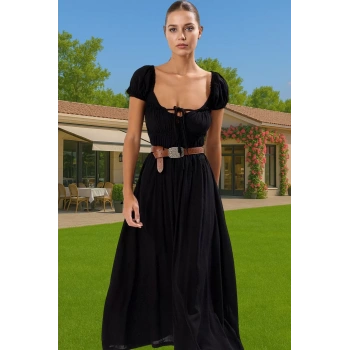 Şık Kadın Yazlık Maxi Elbise Viskoz Polyester Dokuma Rahat Ve Şık Şık Görünüm Kaliteli İşçilik