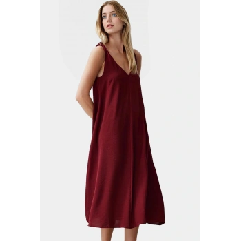 Şık Midi Boy Aerobin Dokuma Elbise Rahat Kalıp Günlük Kullanım Özenle Seçilmiş