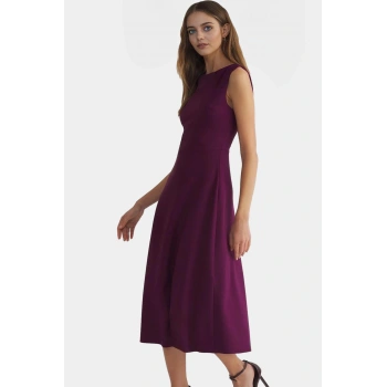 Şık Midi Dokuma Elbise Tek Omuzlu Yazlık Skater Kalıp Zarifane Tasarım Dayanıklı Malzeme