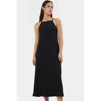 Şık Midi Halter Yaka Örme Elbise Günlük ve Özel Günler İçin Rahat Modern Stil