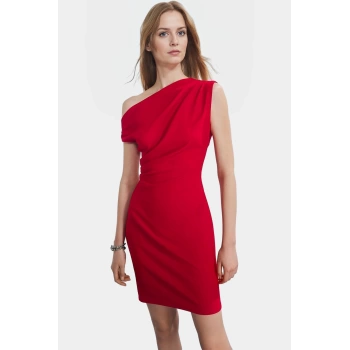 Şık Mini Elbise 90 cm Boy Finike Dokuma Bodycon Kesim Profesyonel Görünüm Rahat Ve