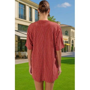 Şık Örme Bağlamalı Mini Plaj Elbisesi Rahat Kalıp Yazlık Kombin Dayanıklı Malzeme Rahat Ve Şık