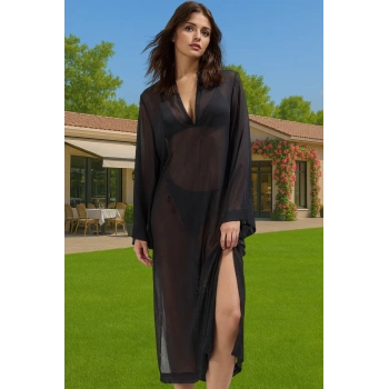 Şık Şifon Maxi Elbise Yazlık Plaj Elbisesi Rahat Tasarım Konforlu Kesim Şık Görünüm Konforlu Kesim