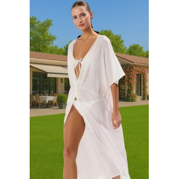 Şık Tek Kol Maxi Plaj Elbisesi Viskoz Kumaş Rahat Kalıp Konforlu Kesim Premium Kalite Modern Stil