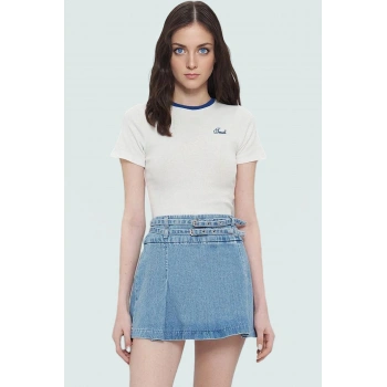 Slogan Nakışlı Bluz %70 Polyester %29 Pamuk Yazlık Kısa Kol Rahat Ve Şık Kaliteli İşçilik