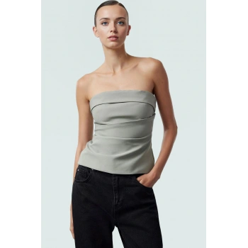 Straplez Fitted Dokuma Bluz Şık ve Rahat Yazlık Trend Tasarım Seçkin Malzeme