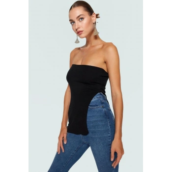 Straplez Triko Bluz Fitted Kalıp Şık Gece Kombinleri İçin Mükemmel Uyum Yüksek Kalite