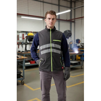 Su Geçirmez Yansıtıcı İş Yeleği Kışlık Salix Outdoor Yelek Suya Hafif Fonksiyonel Cepli