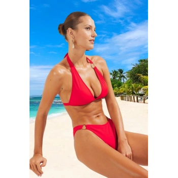 Tasarım Bikini Takımı Esnek Kumaş Plaj Ve Havuz İçin Şık Detaylı Klora Dayanıklı