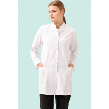 Tıbbi Kadın Uzun Kollu Laboratuvar Önlüğü Adiantum Doktor Öğretmen Rahat Kesim