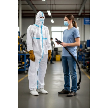 Tıbbi Koruyucu Tulum 55gr Laminasyonlu Sıvı Geçirmez Tek Kullanımlık Tam Koruma İçin Medikal