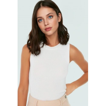 Triko Bluz Bisiklet Yaka Kolsuz Rahat Günlük Yazlık Modern Stil Seçkin Malzeme