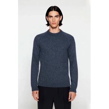 Unisex Fitted Dokulu Reglan Kol Bisiklet Yaka Kalın Triko Kazak Günlük Şıklık Ve Konfor Sunar