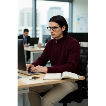 Unisex Modern Regular Fit Fermuarlı Saç Örgü Kalın Triko Kazak Soğuk Günlerde Sıcaklık Ve Stil