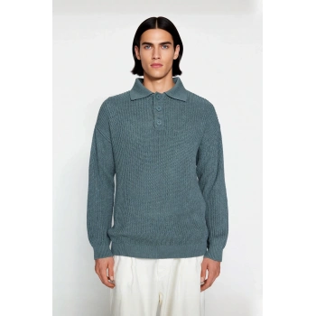 Unisex Oversize Fit Polo Yaka Basic Selanik Dokulu Triko Kazak Kışlık Kombinlerin Vazgeçilmezi