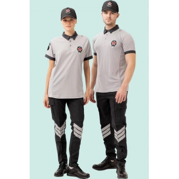 Unisex Polo Yaka Güvenlik Tişörtü İş Güvenliği Münih shirt Görevlisi Tişört Personel Üniforma