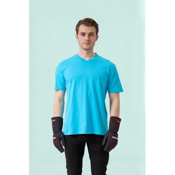 V Yaka 100 Pamuk Penye Tshirt Is Gvenligi Galanthus shirt Nefes Alabilir Rahat Şık Tasarım