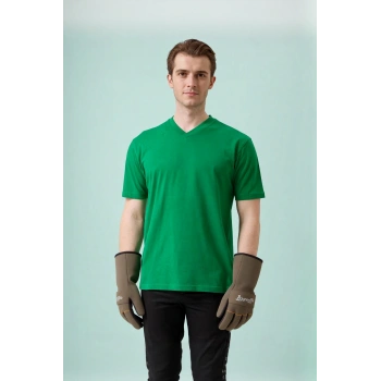 V Yaka 100 Pamuk Penye Tshirt Is Gvenligi Galanthus shirt Nefes Alabilir Rahat Şık Tasarım