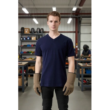 V Yaka 100 Pamuk Penye Tshirt Is Gvenligi Galanthus shirt Nefes Alabilir Rahat Şık Tasarım