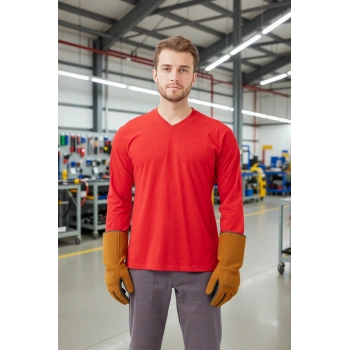 V Yaka Uzun Kollu Penye Tshirt Padus shirt Rahat Kesim Günlük İş Kullanımı İçin