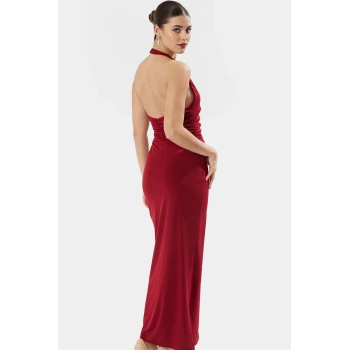 Vücuda Oturan Maxi Elbise Yazlık Örme Kumaş Zarifane Tasarım Modern Stil Profesyonel Görünüm