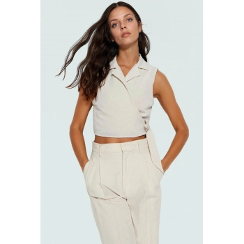 Yazlık Crop Bluz Rahat Şık ve Nefes Alabilir Pamuklu Kumaş Özenle Seçilmiş Kaliteli İşçilik