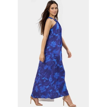 Yazlık Desenli Viskoz Maxi Elbise Rahat ve Şık Modern Stil