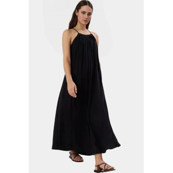 Yazlık Giy Çık Elbise Şık Kare Yaka Maxi  Viskoz Dayanıklı Malzeme Trend Tasarım