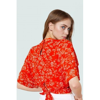 Yazlık Kadın Bluz Şifon Kumaş Dik Yaka Melek Kol Uzun Ömürlü Özenle Seçilmiş