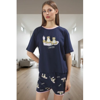 Yazlık Kadın Pijama Takımı %100 Pamuk Bisiklet Yaka Boru Paça Kaliteli İşçilik Rahat Ve Şık