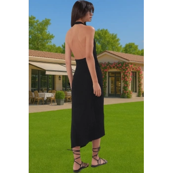 Yazlık Maxi Elbise Dokuma Kumaş Kemer Detaylı Plaj Özenle Seçilmiş Seçkin Malzeme Dayanıklı Malzeme