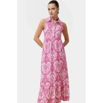 Yazlık Maxi Elbise Örme Kumaş A line Kalıp Çok Desenli Zarifane Tasarım Seçkin Malzeme