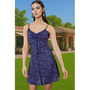 Yazlık Mini A Kesim Çiçek Desenli Elbise Rahat ve Şık Seçkin Malzeme Rahat Ve Şık Dayanıklı Malzeme